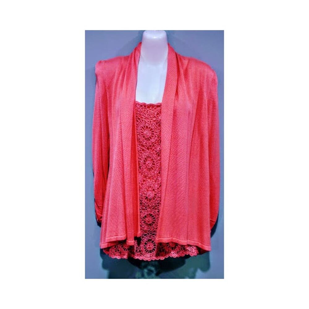 INC 2-Piece Jacket and Tank Set, Orange, Size‎ S